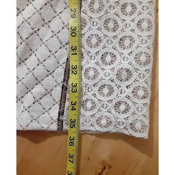 BCBG Max Azria Andreea Ivory Block Lace Illusion Cheetah Trim Sheath Dress Sz 6 - Picture 11 of 11